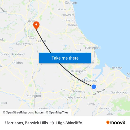 Morrisons, Berwick Hills to High Shincliffe map