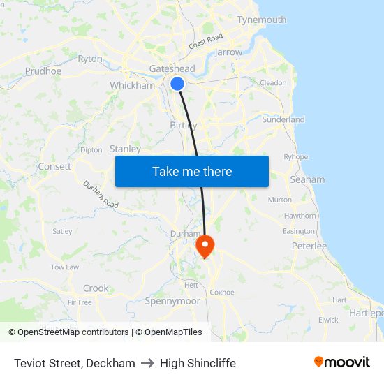 Teviot Street, Deckham to High Shincliffe map