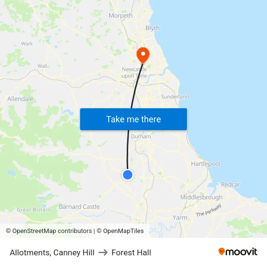 Allotments, Canney Hill to Forest Hall map