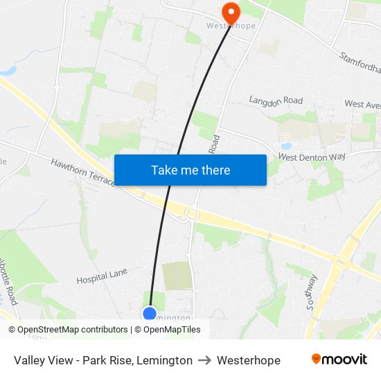 Valley View - Park Rise, Lemington to Westerhope map