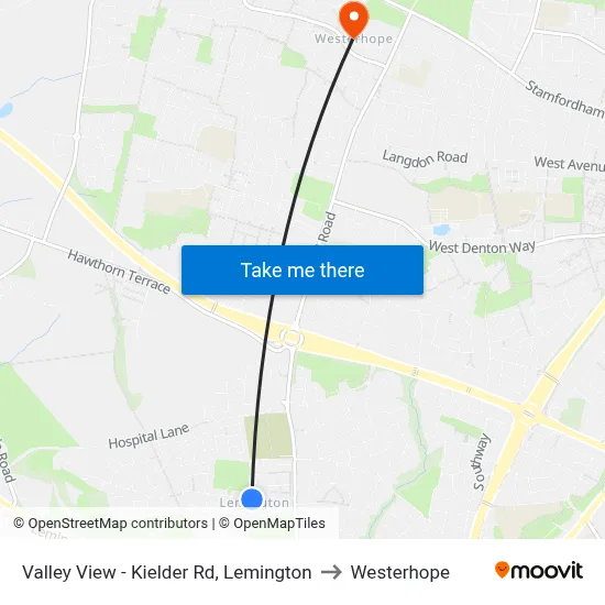 Valley View - Kielder Rd, Lemington to Westerhope map