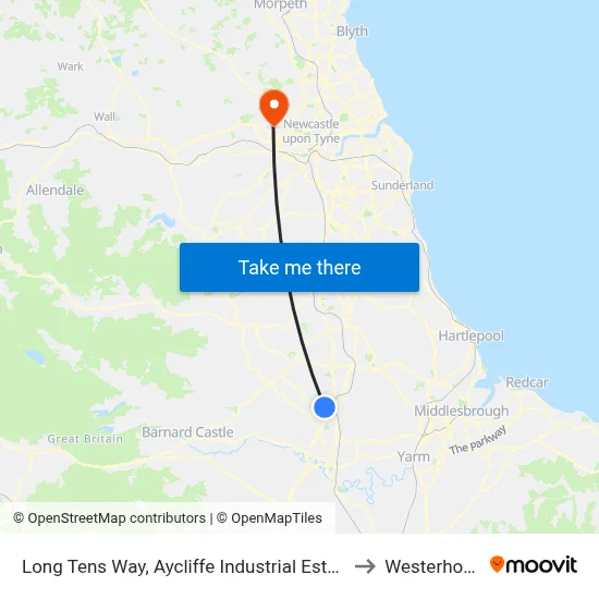 Long Tens Way, Aycliffe Industrial Estate to Westerhope map