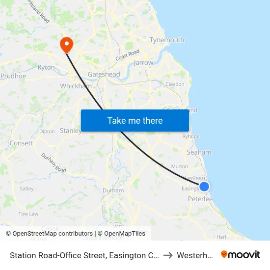 Station Road-Office Street, Easington Colliery to Westerhope map