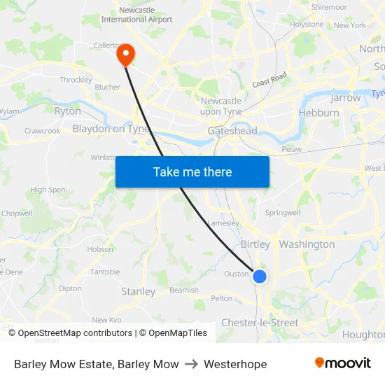 Barley Mow Estate, Barley Mow to Westerhope map