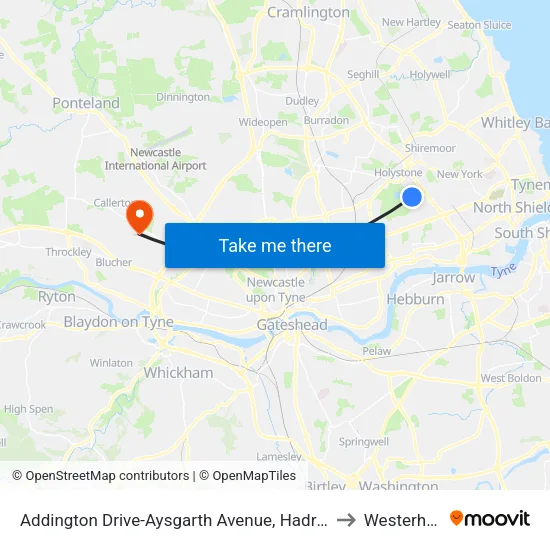 Addington Drive-Aysgarth Avenue, Hadrian Park to Westerhope map