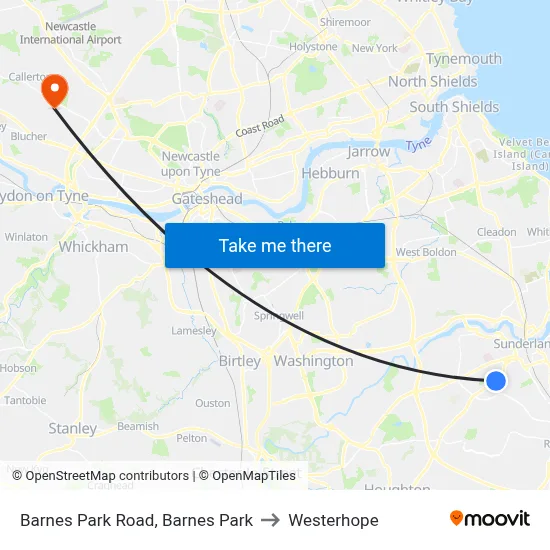 Barnes Park Road, Barnes Park to Westerhope map