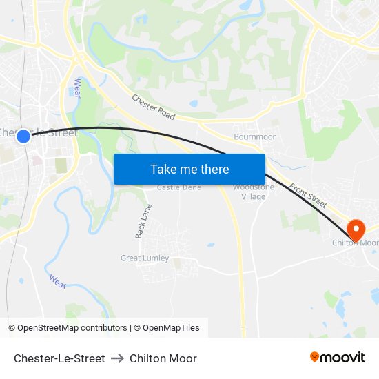 Chester-Le-Street to Chilton Moor map