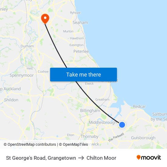 St George's Road, Grangetown to Chilton Moor map