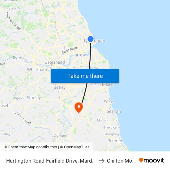 Hartington Road-Fairfield Drive, Marden to Chilton Moor map