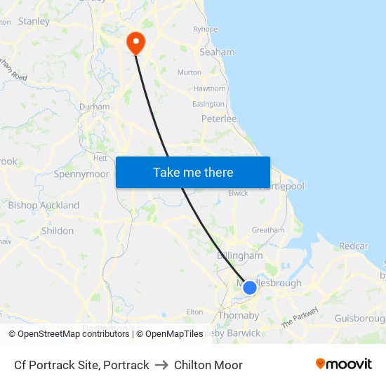 Cf Portrack Site, Portrack to Chilton Moor map