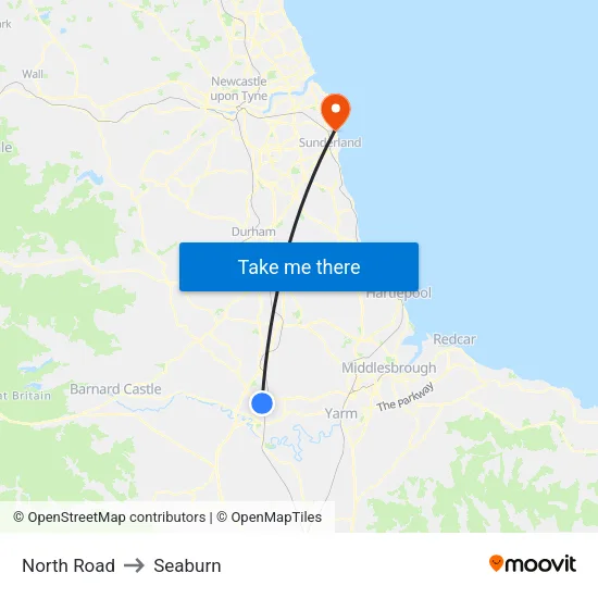 North Road to Seaburn map