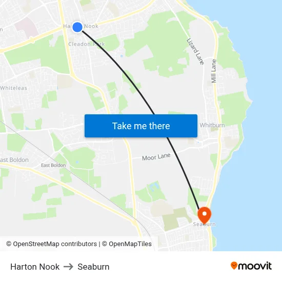 Harton Nook to Seaburn map