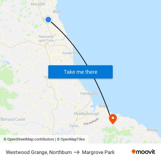 Westwood Grange, Northburn to Margrove Park map