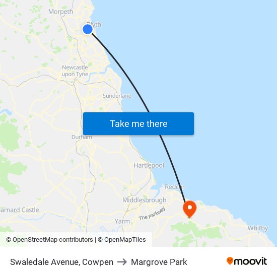 Swaledale Avenue, Cowpen to Margrove Park map