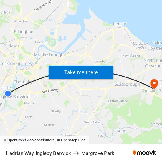 Hadrian Way, Ingleby Barwick to Margrove Park map