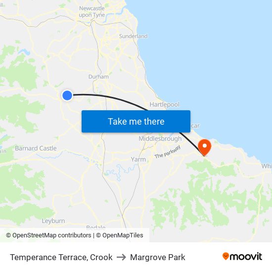 Temperance Terrace, Crook to Margrove Park map