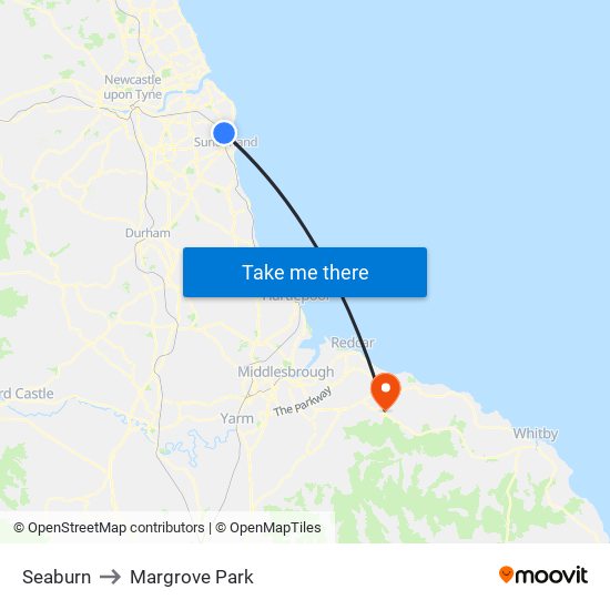 Seaburn to Margrove Park map