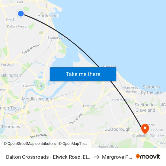 Dalton Crossroads - Elwick Road, Elwick to Margrove Park map