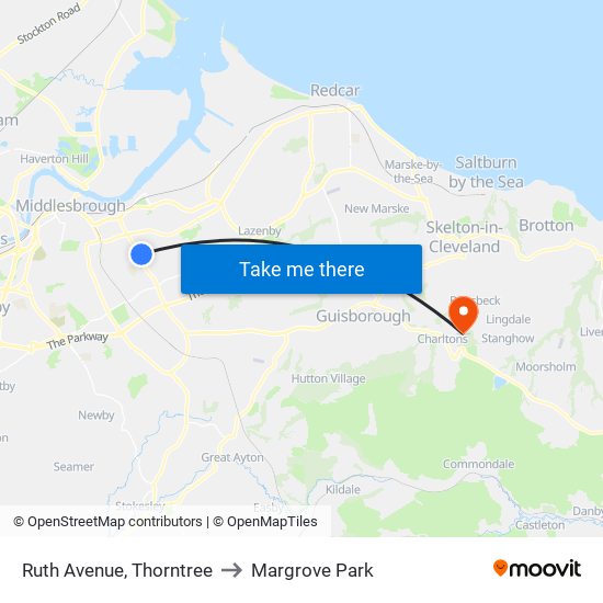 Ruth Avenue, Thorntree to Margrove Park map