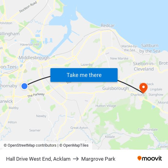 Hall Drive West End, Acklam to Margrove Park map