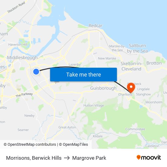 Morrisons, Berwick Hills to Margrove Park map