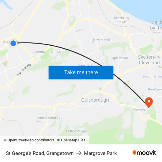 St George's Road, Grangetown to Margrove Park map