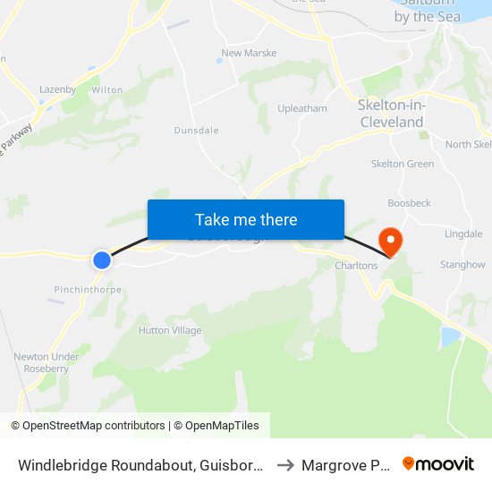 Windlebridge Roundabout, Guisborough to Margrove Park map