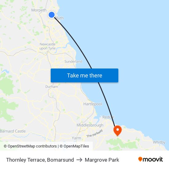 Thornley Terrace, Bomarsund to Margrove Park map