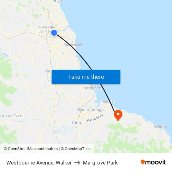 Westbourne Avenue, Walker to Margrove Park map