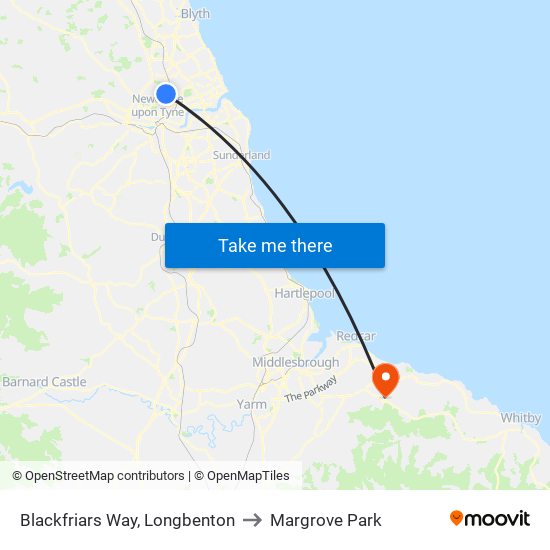 Blackfriars Way, Longbenton to Margrove Park map