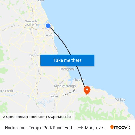 Harton Lane-Temple Park Road, Harton Moor to Margrove Park map