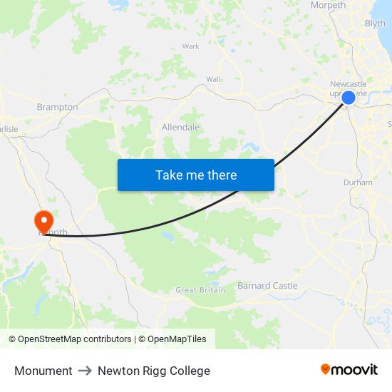 Monument to Newton Rigg College map