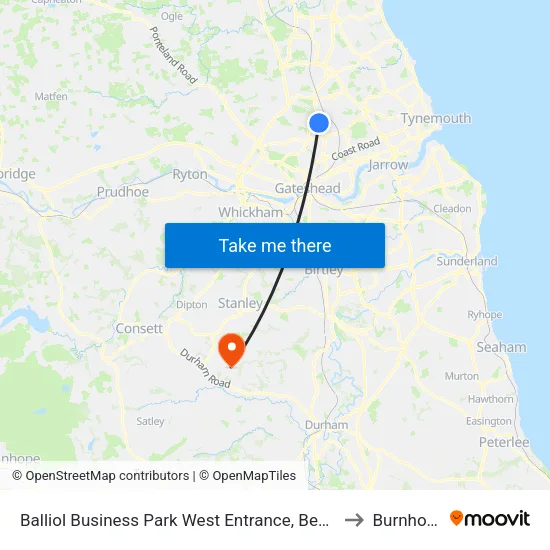 Balliol Business Park West Entrance, Benton to Burnhope map