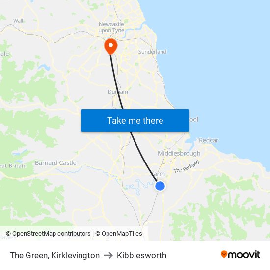 The Green, Kirklevington to Kibblesworth map