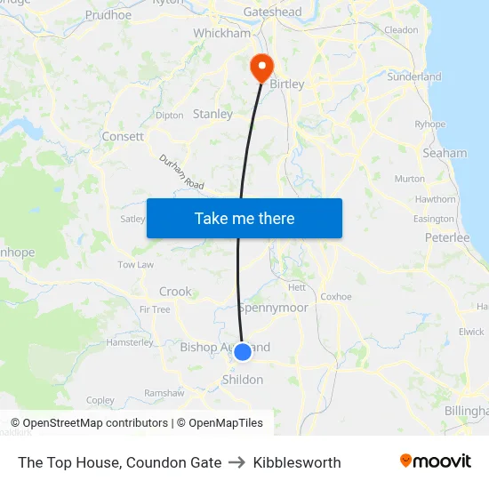 The Top House, Coundon Gate to Kibblesworth map