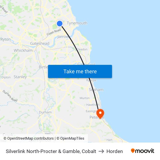 Silverlink North-Procter & Gamble, Cobalt to Horden map