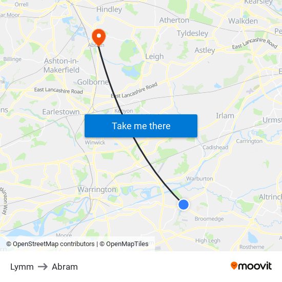 Lymm to Abram map