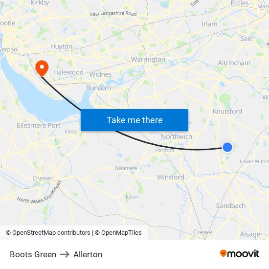 Boots Green to Allerton map