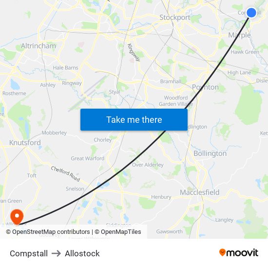 Compstall to Allostock map