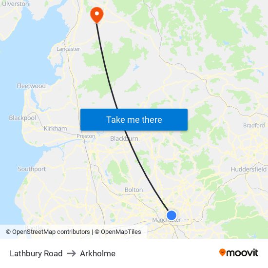 Lathbury Road to Arkholme map