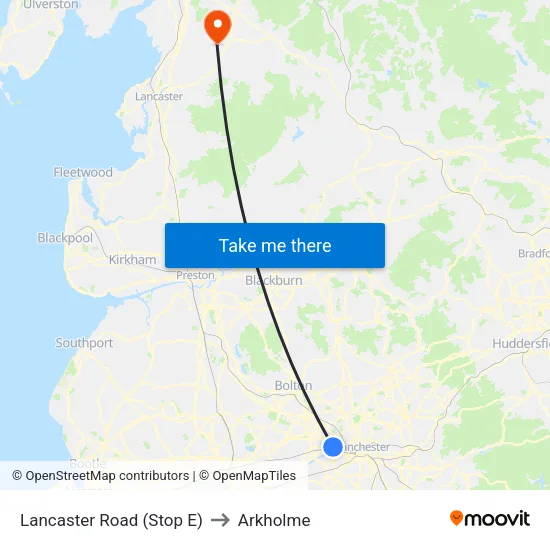 Lancaster Road to Arkholme map