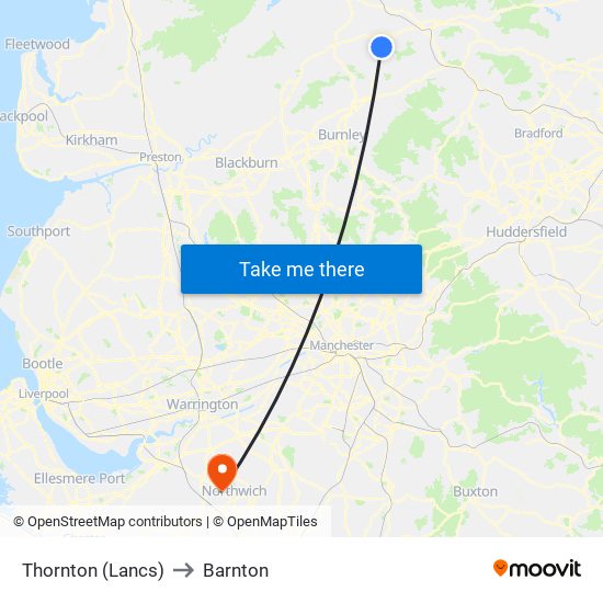 Thornton (Lancs) to Barnton map