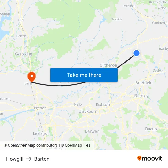 Howgill to Barton map