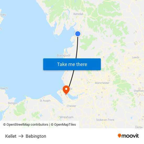 Kellet to Bebington map
