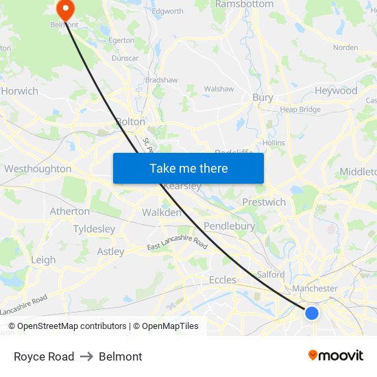Royce Road to Belmont map