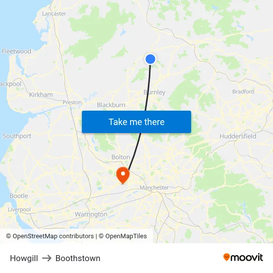 Howgill to Boothstown map