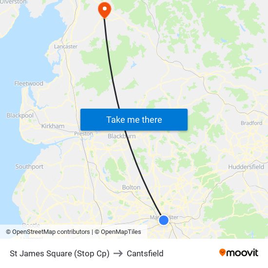 St James Square (Stop Cp) to Cantsfield map