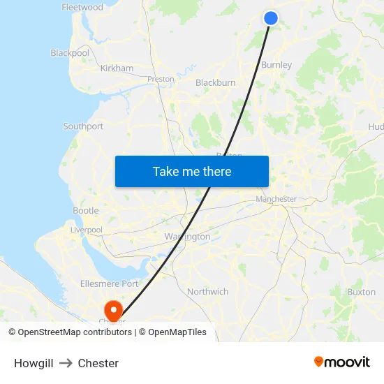 Howgill to Chester map