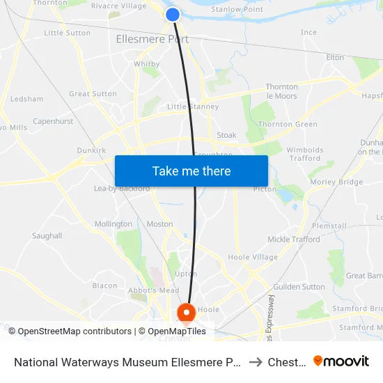 National Waterways Museum Ellesmere Port to Chester map