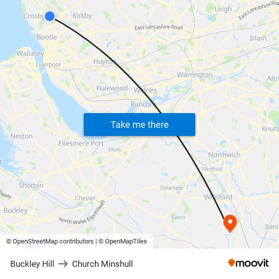 Buckley Hill to Church Minshull map